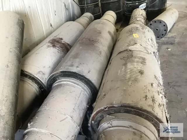 24" x 68" 3-New triple pass drilled calender rolls, 1-drive, 2-driven these were spares for a roller bearing calender