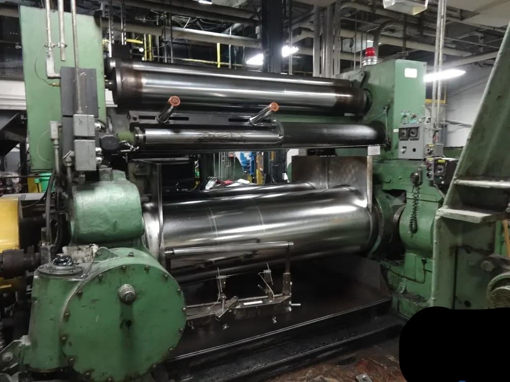 26" x 26" x 84" Adamson United Rubber or Plastic Mill, 2-Roll, 500 HP with Drilled Rolls